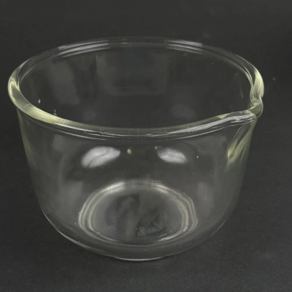 Fire King Sunbeam Mixing Bowl Clear Glass Pour Spout Vintage 13 Made in USA